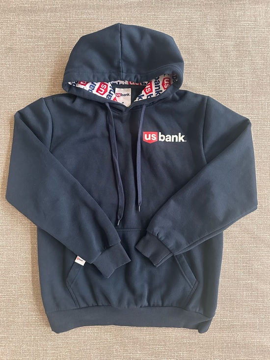 Us bank Other - US Bank Hoodie Men’s Medium Navy Pullover Logo Sweatshirt Corporate Promo